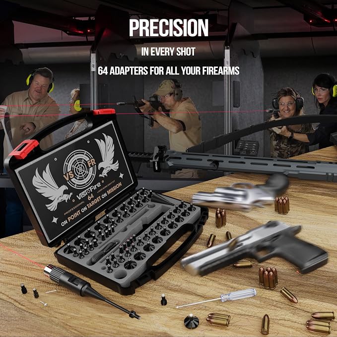 USB Rechargeable Laser Bore Sight Kit : Green Laser Bore Sighter with 64 Upgraded Adapters fit 0.17 to 12 GA Calibers| Multi-Caliber Laser Bore Sighting Kit for All Gun| Powerful Boresighter - Image 6