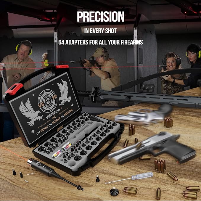 Visiofire Tool-Free Laser Bore Sight Kit : Green Laser Bore Sighter with 64 Upgraded Adapters fit 0.17 to 12 GA Calibers| Multi-Caliber Laser Bore Sighting Kit for All Gun| Powerful Boresighter - Image 4