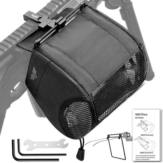 Visiofire Spring-Loaded Brass Catcher for Picatinny Rail| Shell Catcher with 304SS Mesh| Ar Brass Catcher with Zippered Bottom| Heat-Resistant Shell Catcher| Quick-Release Brass Catcher - Image 6